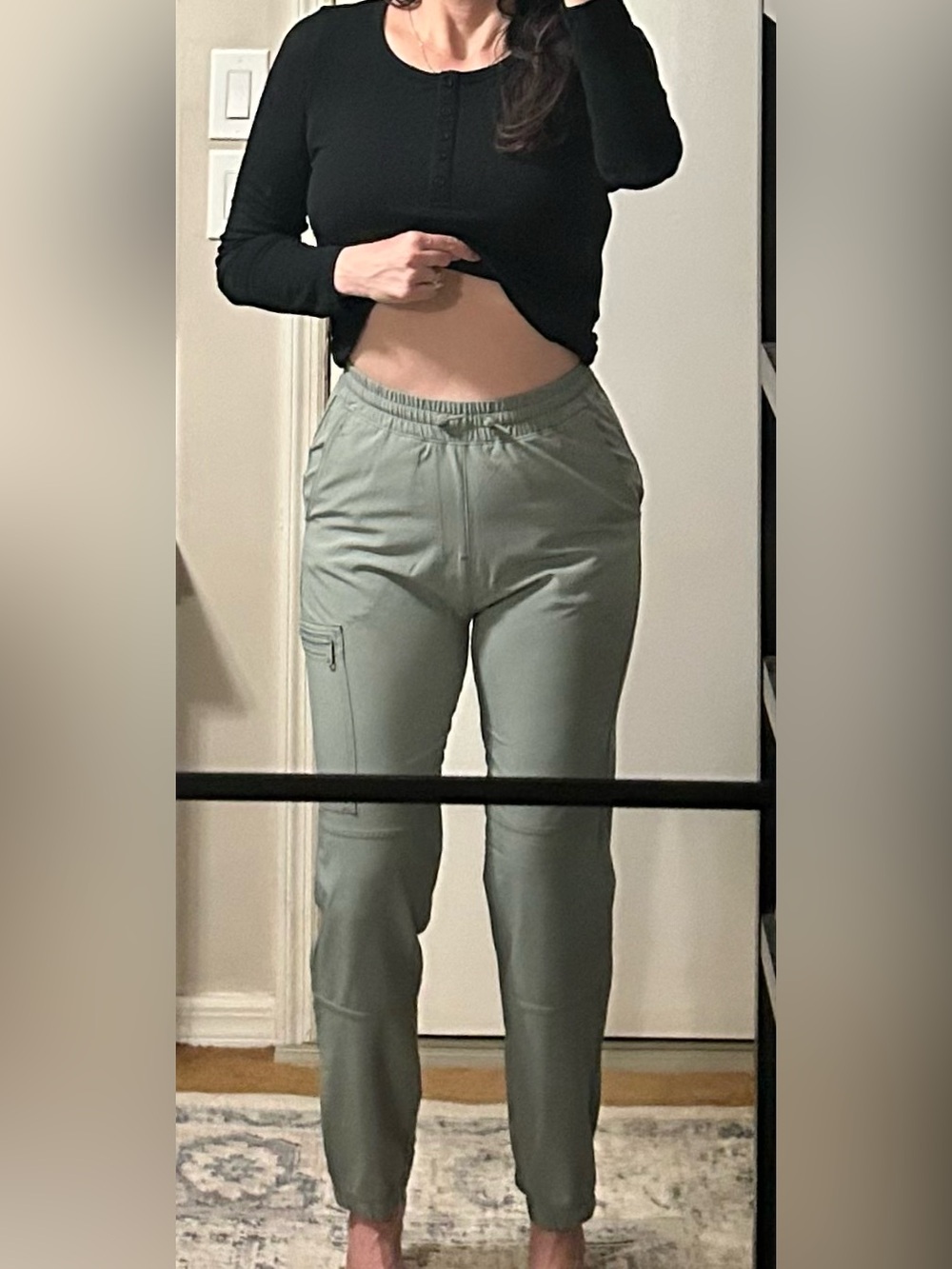 abercrombie kids olive green all-day jogger w/ zippered utility pocket